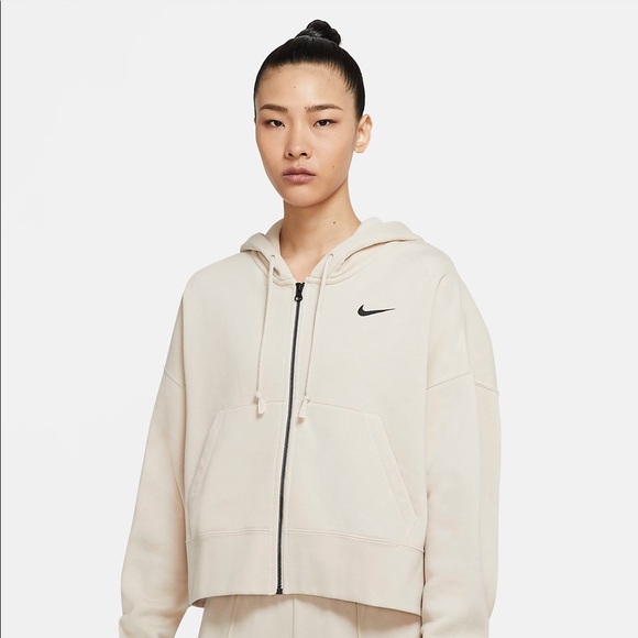 nike essential fleece oversized zip through hoody